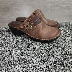 Y2k B.o.c. Clogs Slip On Mules Brown Leather Chunky Boho Bratz Mallcore Prep 10
